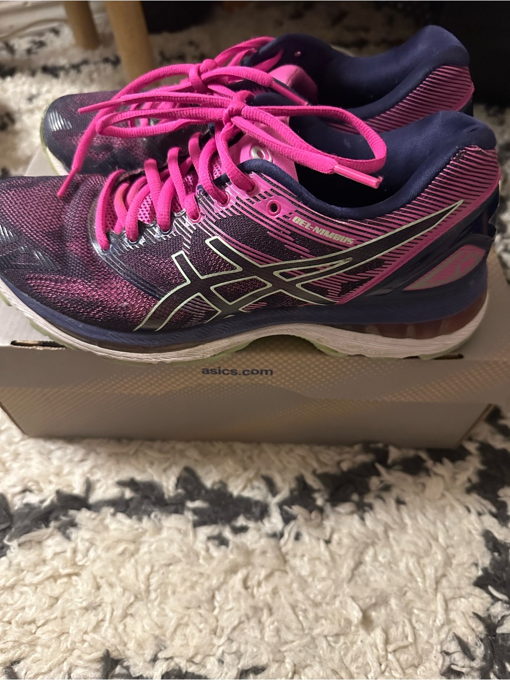 Asics Women's Athletic Sneakers in Hot Pink and Navy